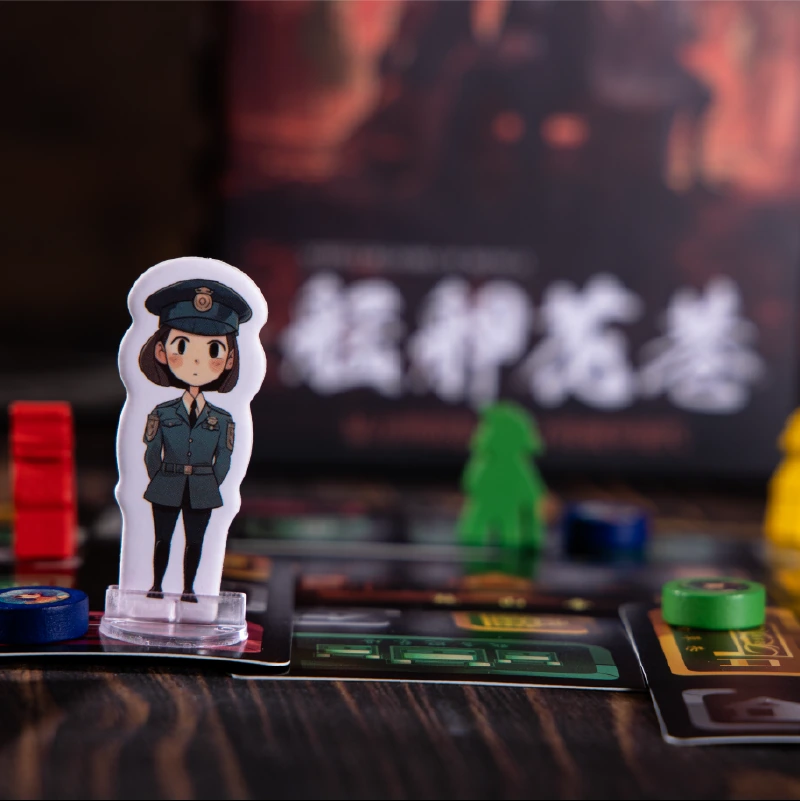 艋舺花巷的角色棋子、模型車與遊戲板細節